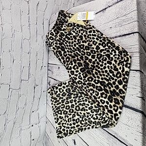 NWT MICHAEL KORS WOMEN'S CHEETAH PRINT STRAIGHT LEG PANTS BROWN SIZE SMALL
